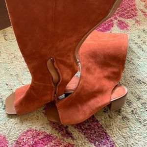 Zara cut out peep toe suede boots